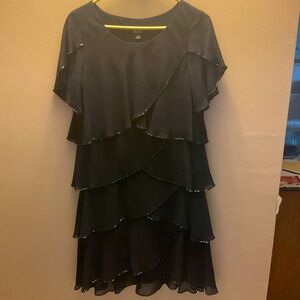 Sequined Navy Blue dress. Layers of tiers.